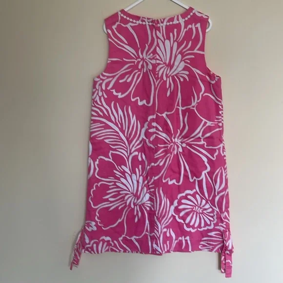 Lilly Pulitzer Pink Sleeveless Lined Side Tie Tropical w/Pockets-10 - Picture 2 of 7